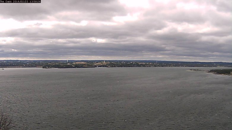 Lake Travis webcam, February 23, 2016 1:05 PM CT