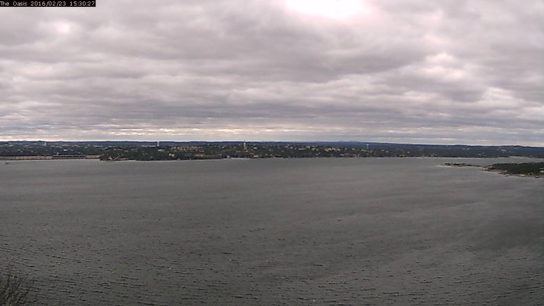 Lake Travis webcam, February 23, 2016 2:35 PM CT