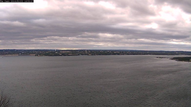 Lake Travis webcam, February 23, 2016 4:00 PM CT