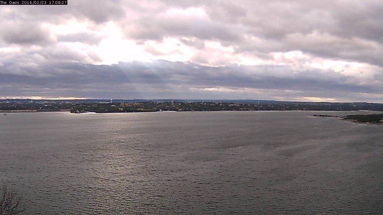 Lake Travis webcam, February 23, 2016 4:15 PM CT