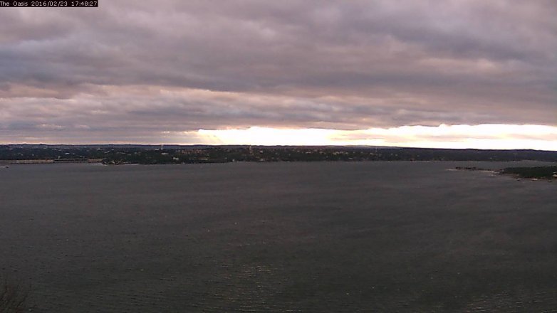 Lake Travis webcam, February 23, 2016 4:55 PM CT
