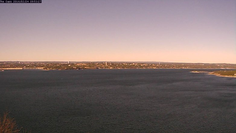 Lake Travis webcam, February 24, 2016 9:00 AM CT