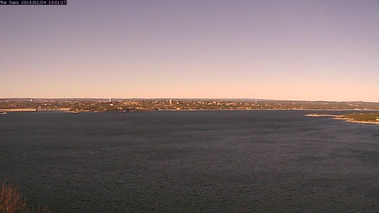 Lake Travis webcam, February 24, 2016 9:05 AM CT