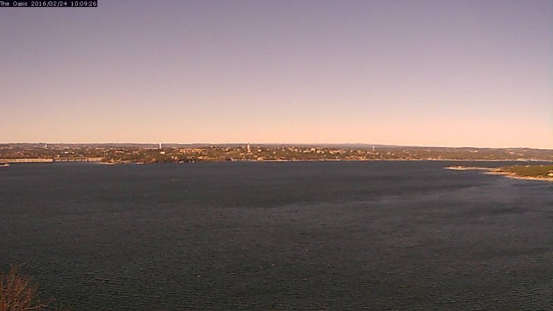 Lake Travis webcam, February 24, 2016 9:15 AM CT