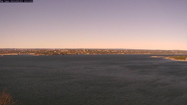 Lake Travis webcam, February 24, 2016 9:20 AM CT