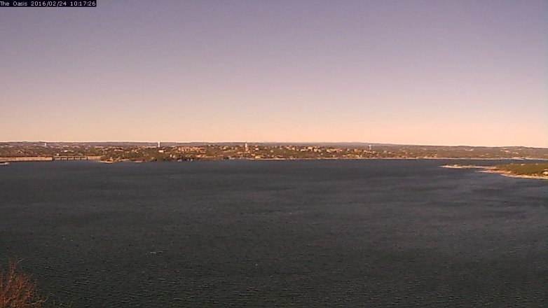 Lake Travis webcam, February 24, 2016 9:25 AM CT
