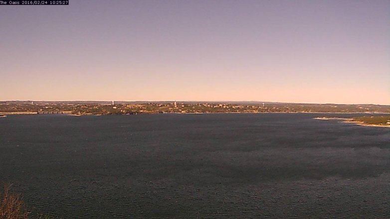 Lake Travis webcam, February 24, 2016 9:30 AM CT