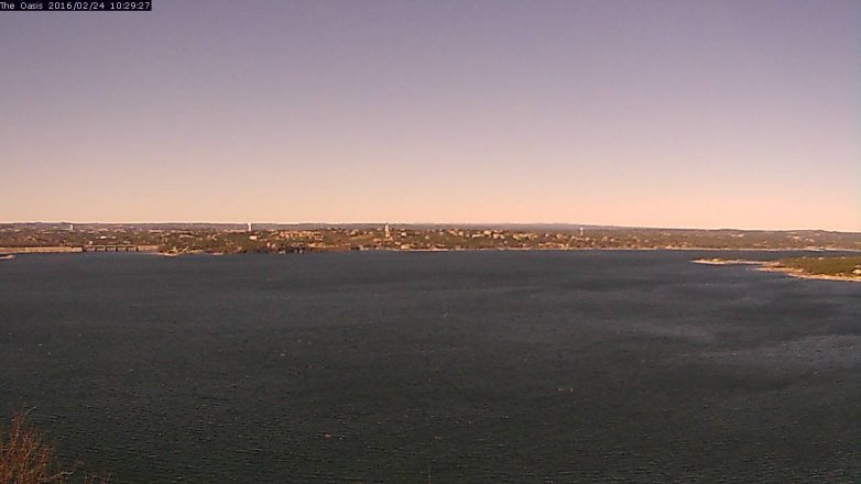 Lake Travis webcam, February 24, 2016 9:35 AM CT