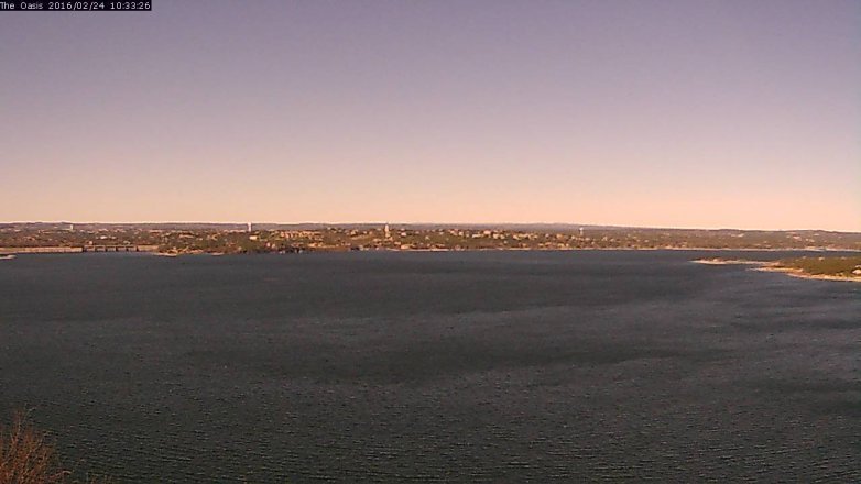 Lake Travis webcam, February 24, 2016 9:40 AM CT
