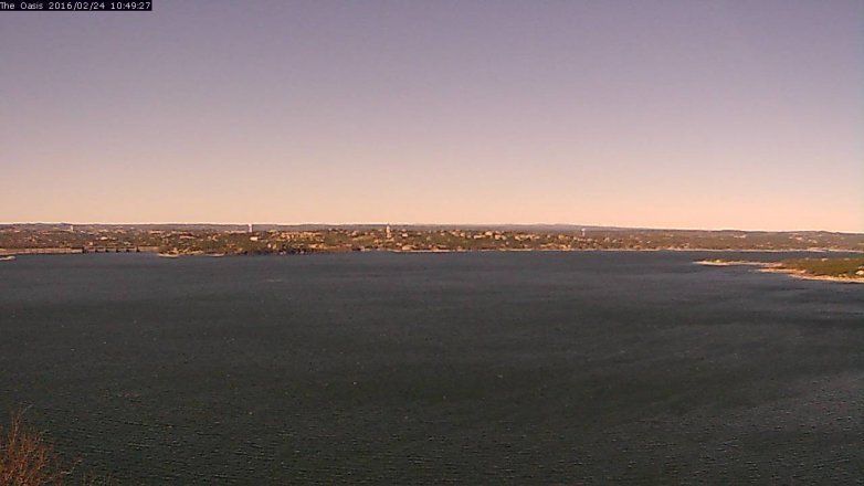 Lake Travis webcam, February 24, 2016 9:55 AM CT