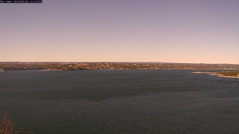 Lake Travis webcam, February 24, 2016 10:25 AM CT