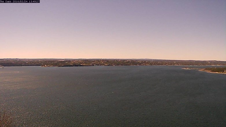 Lake Travis webcam, February 24, 2016 12:55 PM CT