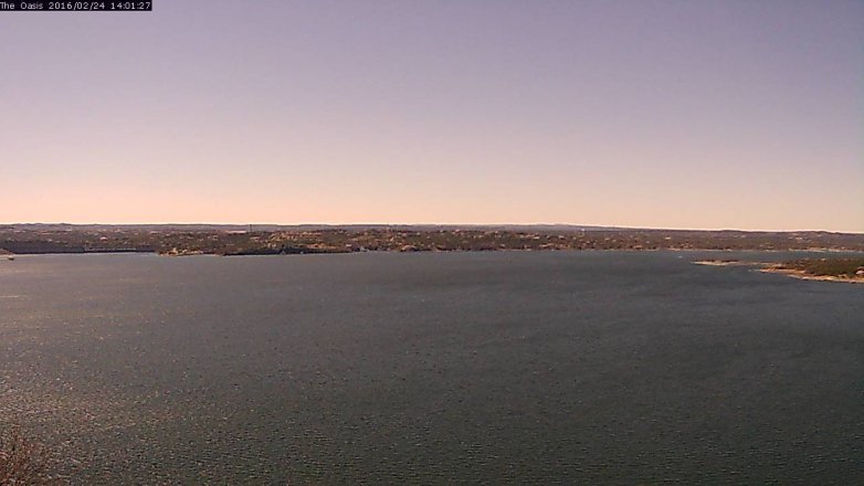 Lake Travis webcam, February 24, 2016 1:10 PM CT