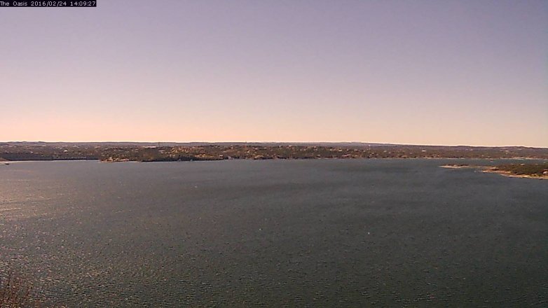 Lake Travis webcam, February 24, 2016 1:15 PM CT