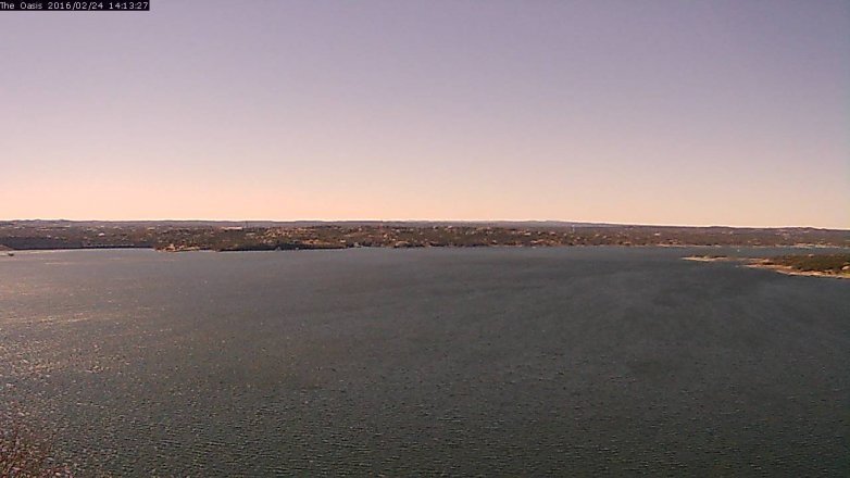 Lake Travis webcam, February 24, 2016 1:20 PM CT