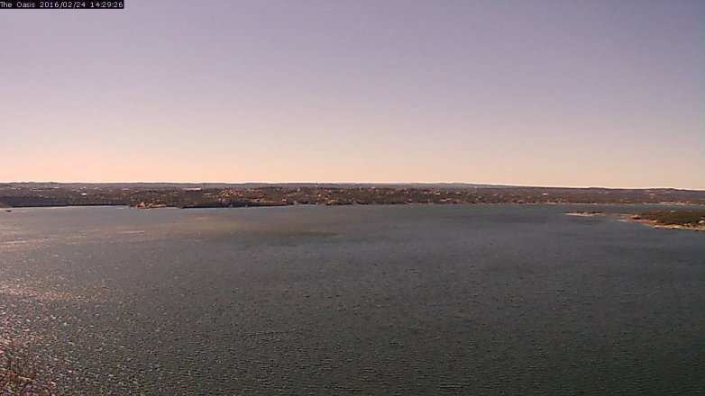 Lake Travis webcam, February 24, 2016 1:35 PM CT