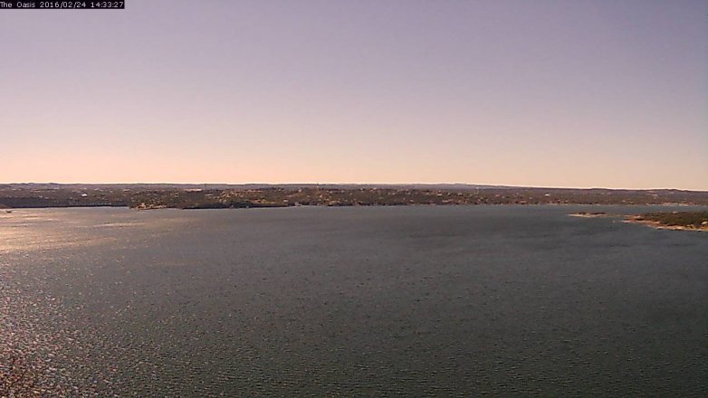 Lake Travis webcam, February 24, 2016 1:40 PM CT