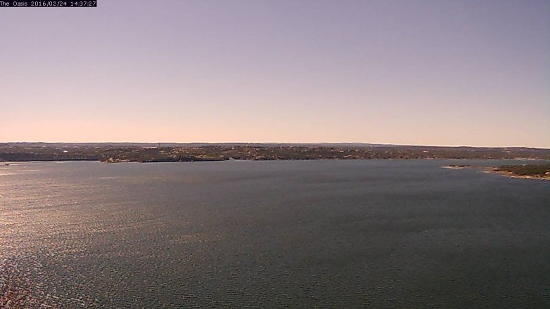 Lake Travis webcam, February 24, 2016 1:45 PM CT
