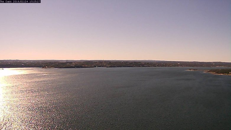 Lake Travis webcam, February 24, 2016 2:35 PM CT