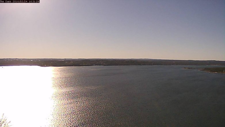 Lake Travis webcam, February 24, 2016 3:40 PM CT