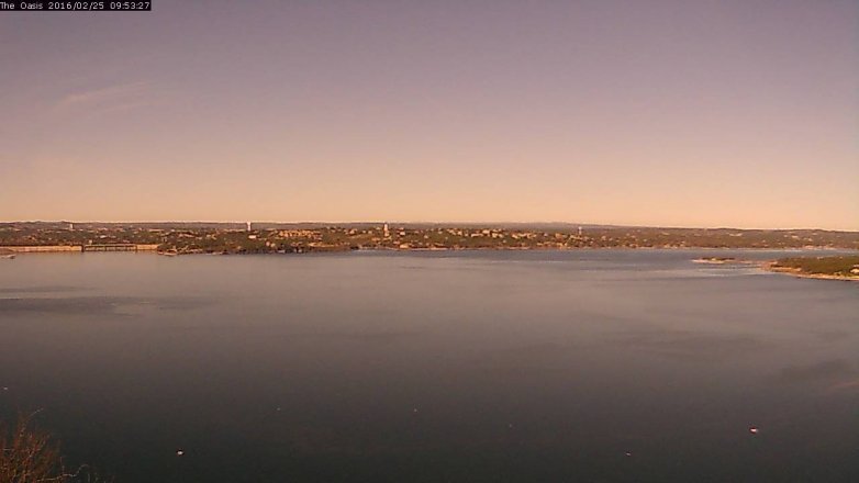 Lake Travis webcam, February 25, 2016 9:00 AM CT