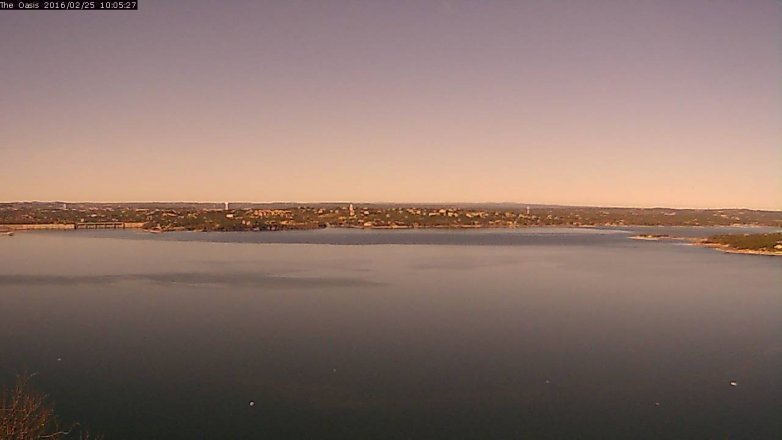Lake Travis webcam, February 25, 2016 9:10 AM CT