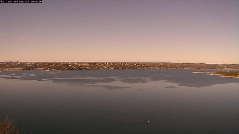 Lake Travis webcam, February 25, 2016 9:30 AM CT