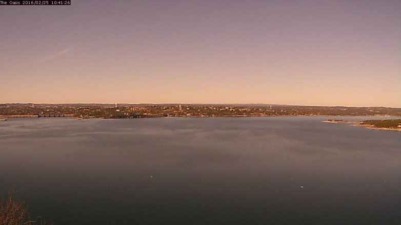 Lake Travis webcam, February 25, 2016 9:50 AM CT
