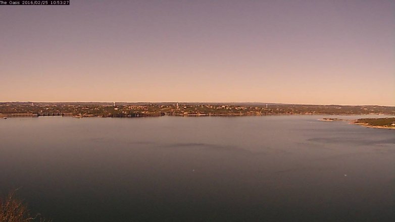 Lake Travis webcam, February 25, 2016 10:00 AM CT