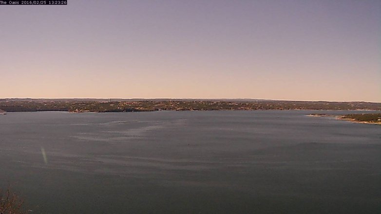 Lake Travis webcam, February 25, 2016 12:30 PM CT