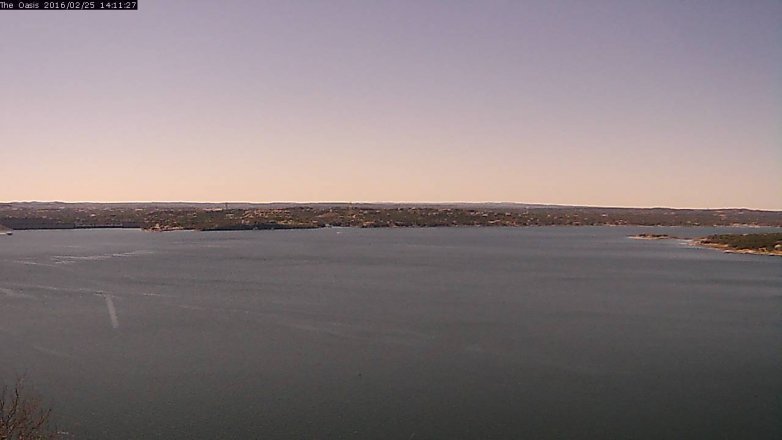 Lake Travis webcam, February 25, 2016 1:20 PM CT