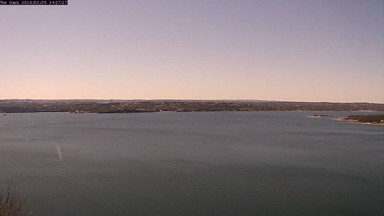 Lake Travis webcam, February 25, 2016 1:35 PM CT