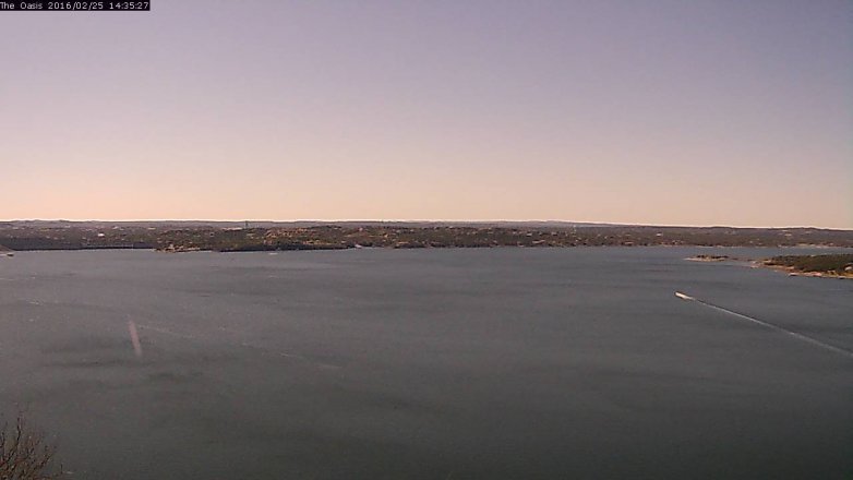 Lake Travis webcam, February 25, 2016 1:40 PM CT