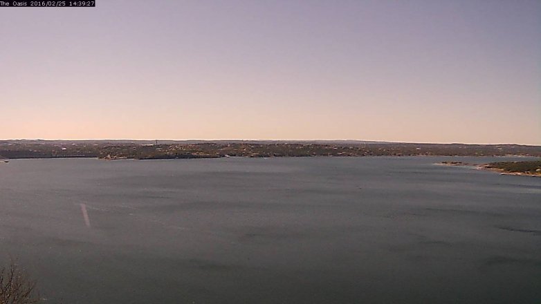 Lake Travis webcam, February 25, 2016 1:45 PM CT