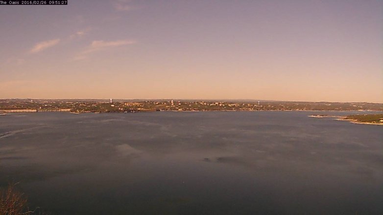 Lake Travis webcam, February 26, 2016 9:00 AM CT
