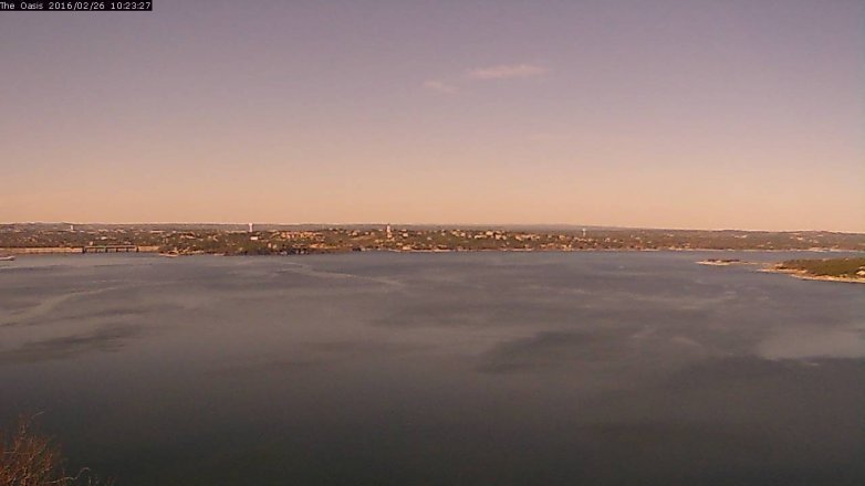 Lake Travis webcam, February 26, 2016 9:30 AM CT