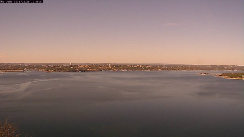 Lake Travis webcam, February 26, 2016 9:40 AM CT