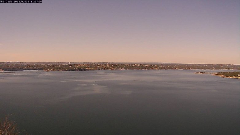 Lake Travis webcam, February 26, 2016 10:45 AM CT