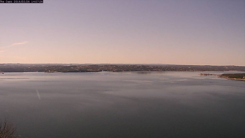 Lake Travis webcam, February 26, 2016 1:15 PM CT