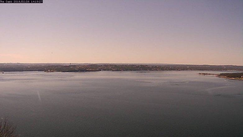 Lake Travis webcam, February 26, 2016 1:25 PM CT