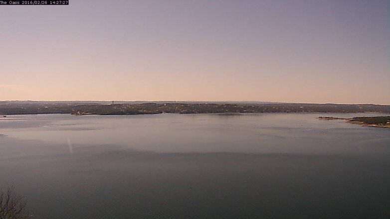 Lake Travis webcam, February 26, 2016 1:35 PM CT