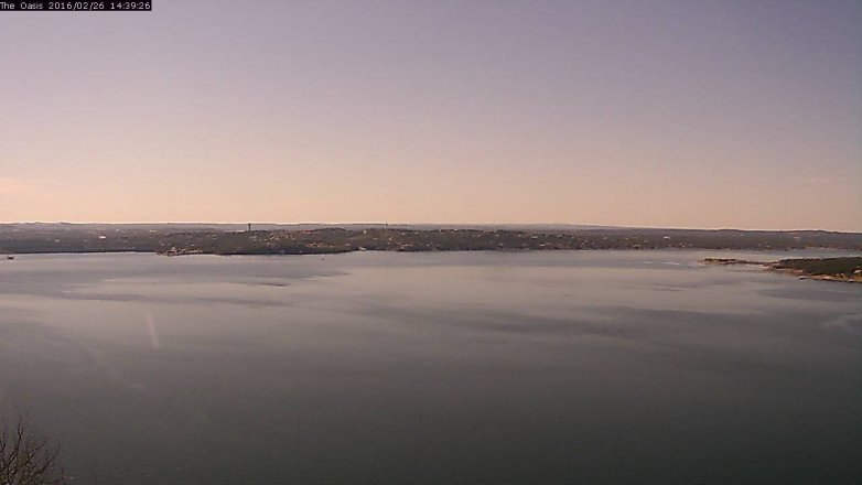 Lake Travis webcam, February 26, 2016 1:45 PM CT