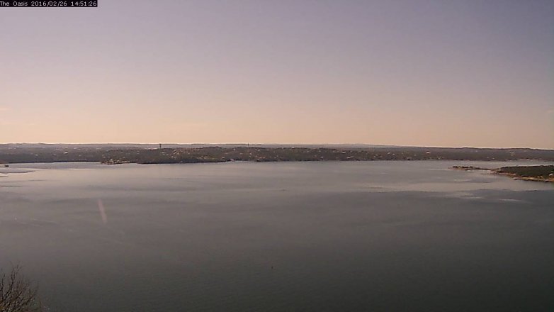 Lake Travis webcam, February 26, 2016 1:55 PM CT