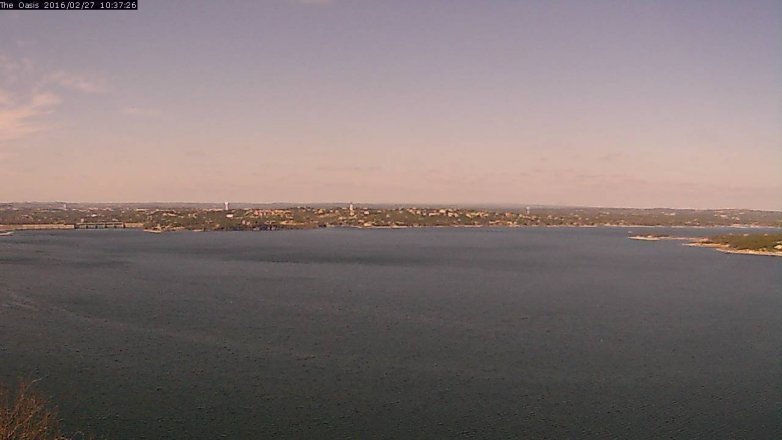 Lake Travis webcam, February 27, 2016 9:45 AM CT