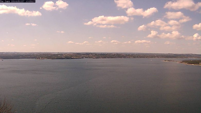 Lake Travis webcam, February 27, 2016 12:40 PM CT