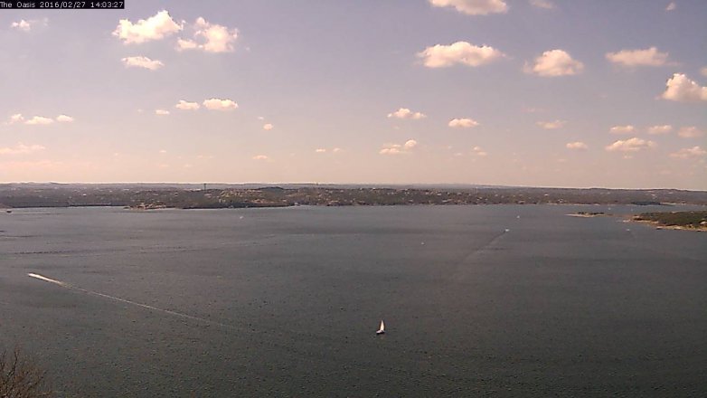 Lake Travis webcam, February 27, 2016 1:10 PM CT
