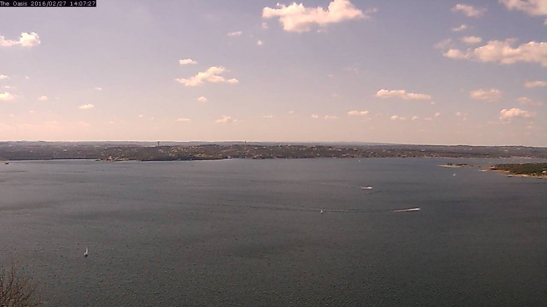Lake Travis webcam, February 27, 2016 1:15 PM CT