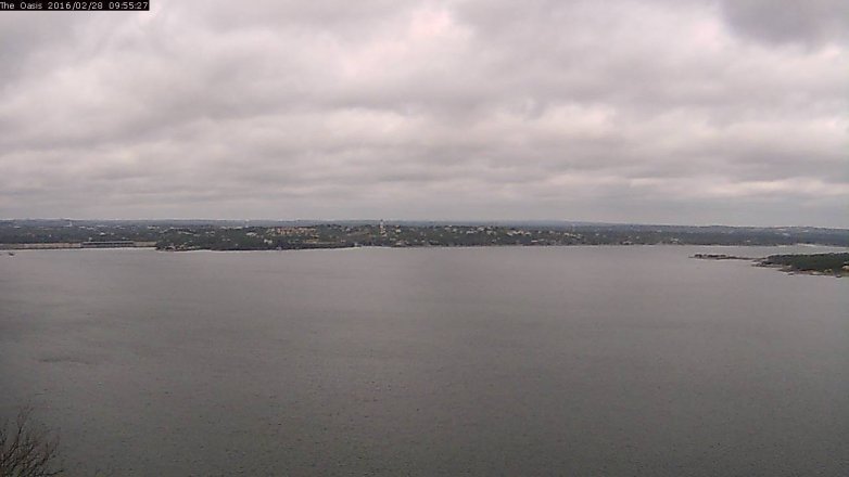 Lake Travis webcam, February 28, 2016 9:00 AM CT