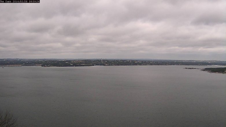 Lake Travis webcam, February 28, 2016 9:05 AM CT