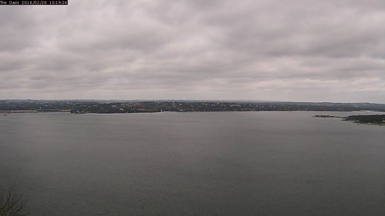 Lake Travis webcam, February 28, 2016 9:25 AM CT